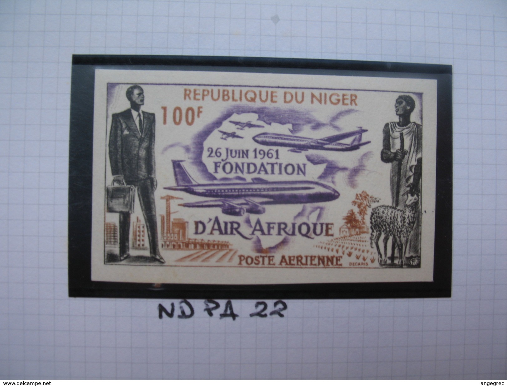 Timbre Non Dentelé   N° PA 22  Fondation De La Compagnie Air Afrique  1962 - Nigeria (1961-...)