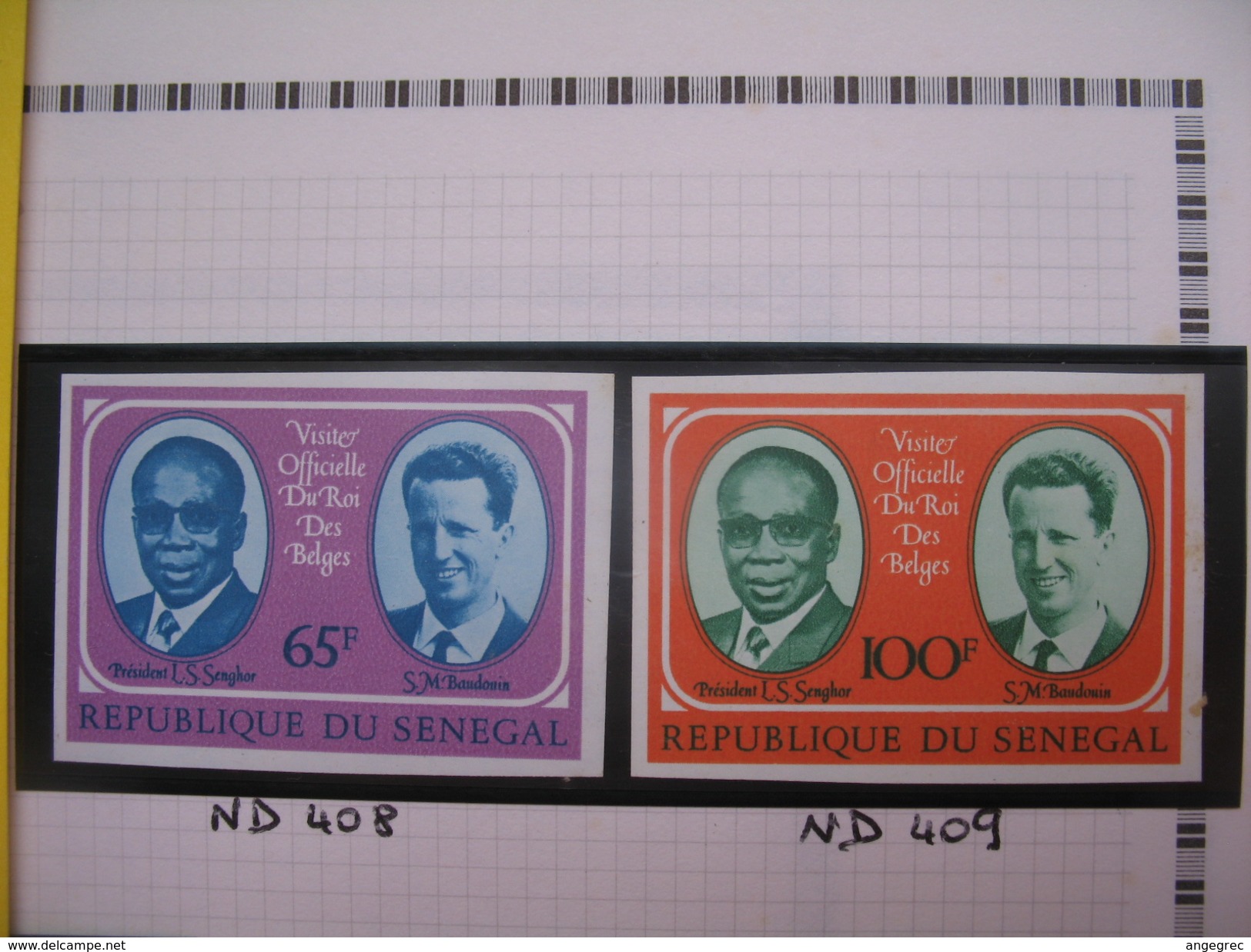 Timbre Non Dentelé   N° 408 Et 409  Visite Officiel Du Roi Des  Belges   1975 - Sénégal (1960-...)