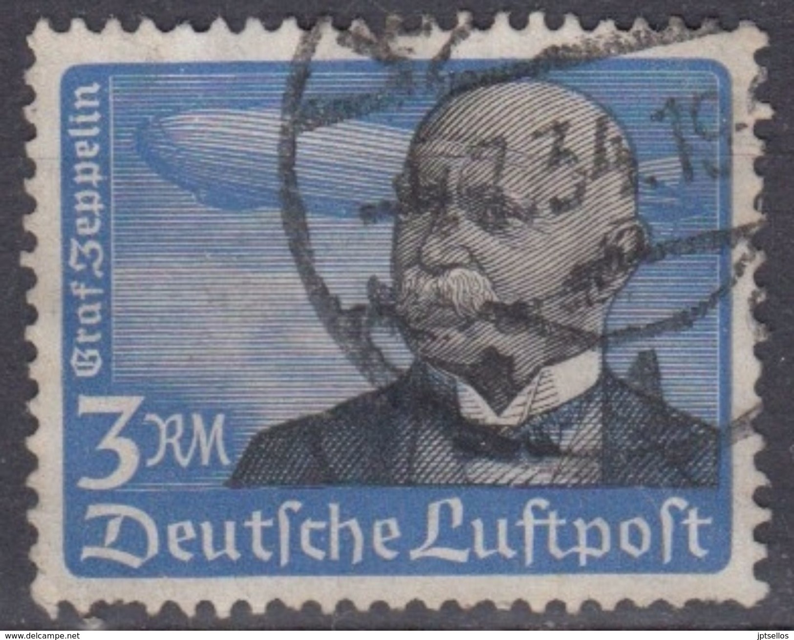 ALEMANIA IMPERIO 1934 Nº A-53 USADO - Poste Aérienne & Zeppelin