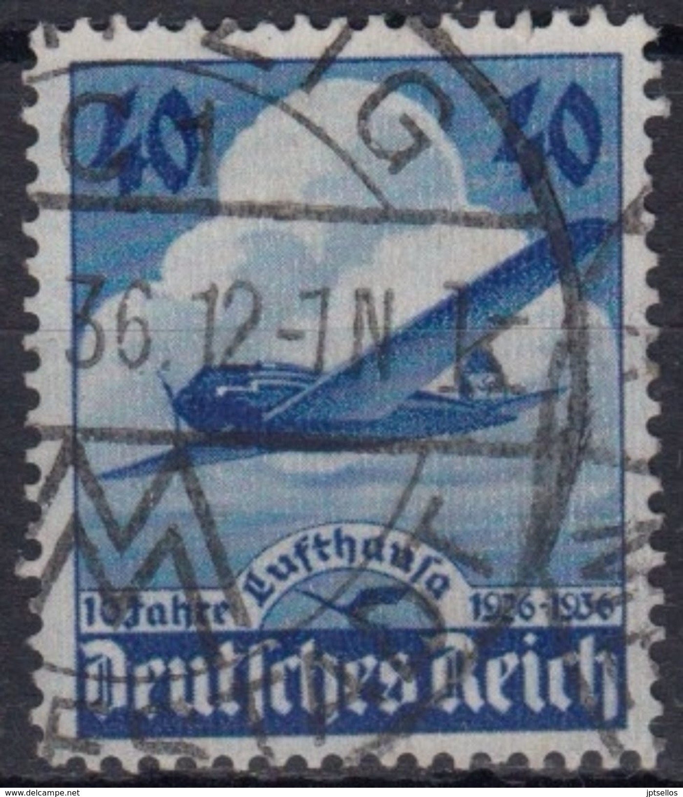 ALEMANIA IMPERIO 1936 Nº A-54 USADO - Poste Aérienne & Zeppelin