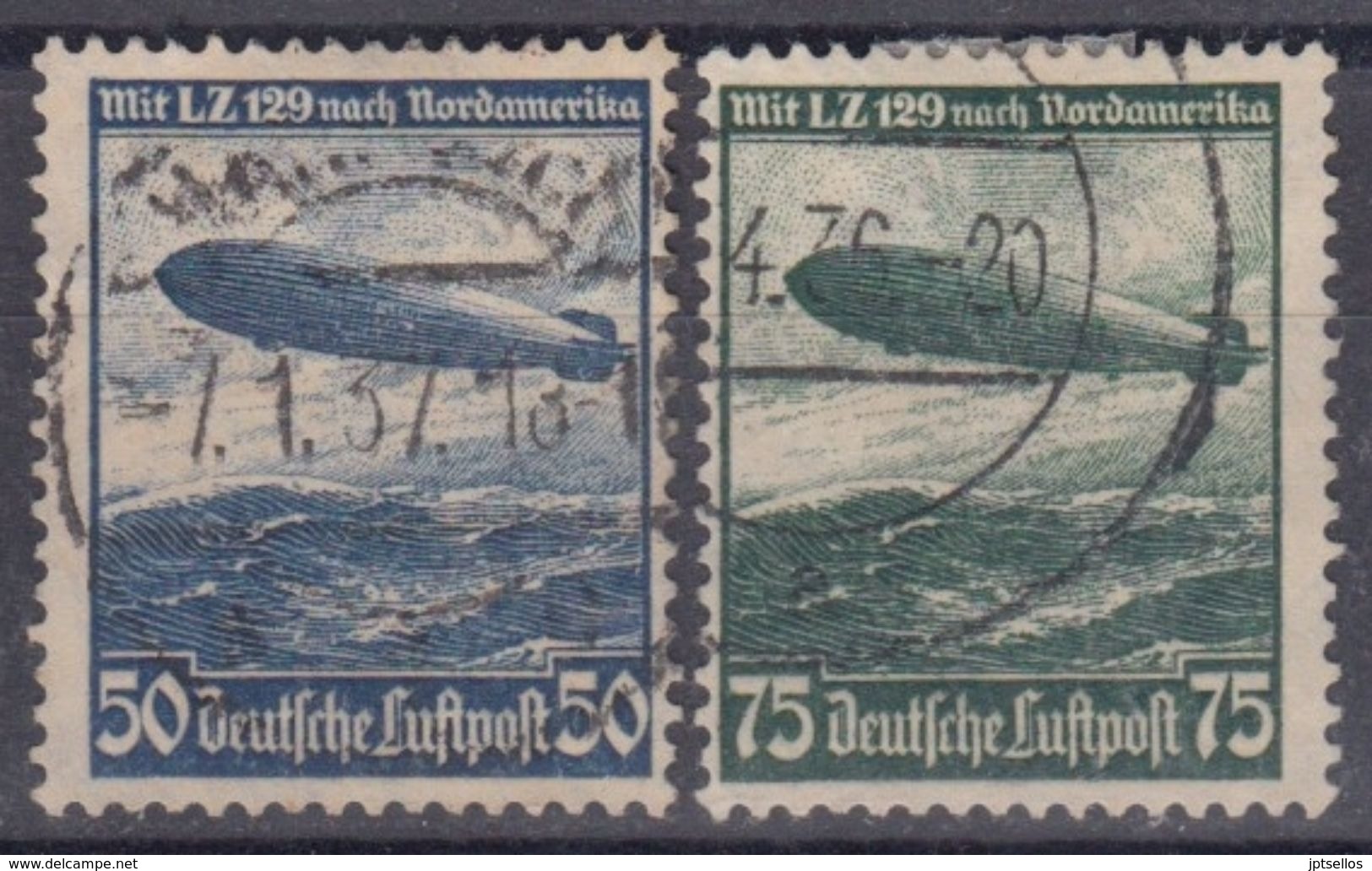 ALEMANIA IMPERIO 1936 Nº A-55/56 USADO - Luft- Und Zeppelinpost