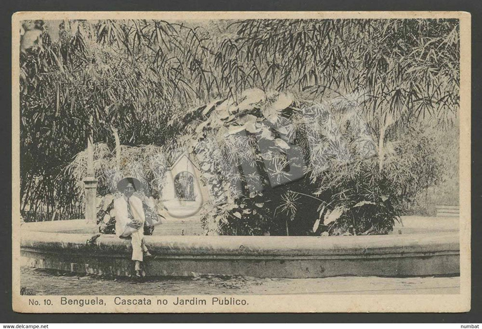 BENGUELA - ANGOLA. " Cascata No Jardim Publico ". 2 SCANS - AFRIQUE AFRIKA POSTCARD - Angola