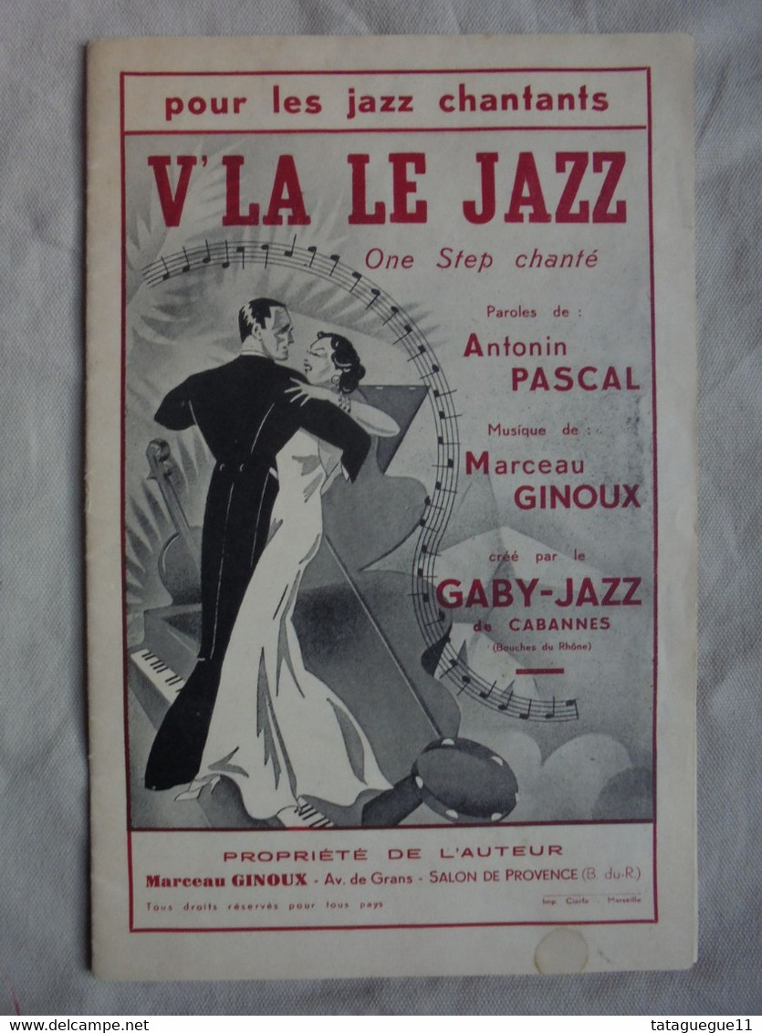 Ancien - Partition Orchestre V'LA LE JAZZ One Step Chanté Créé Par Le Gaby-Jazz - Jazz