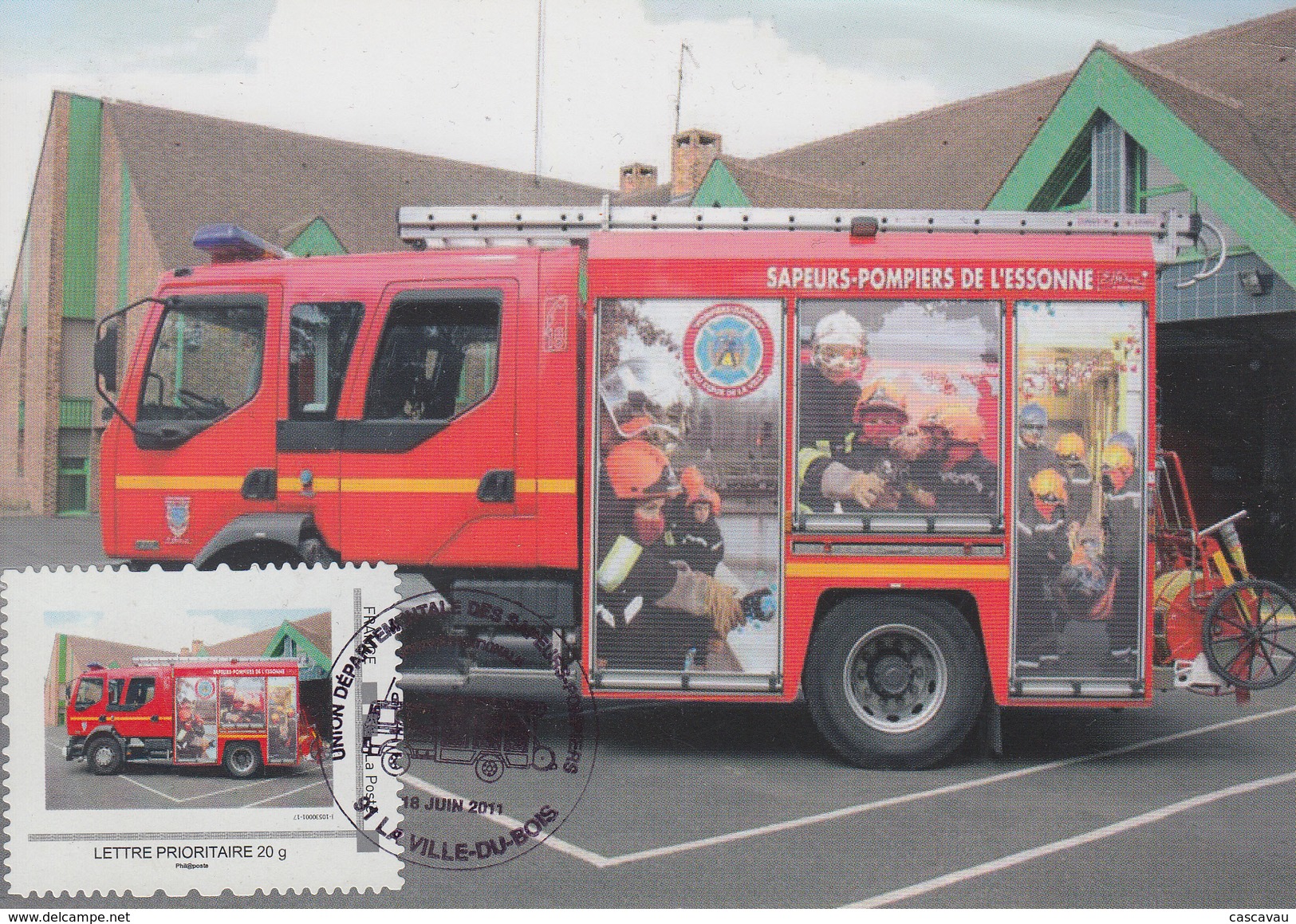 Carte  Maximum    Sapeurs - Pompiers    De   L'  ESSONNE     La   VILLE - DU - BOIS   2011 - Sapeurs-Pompiers