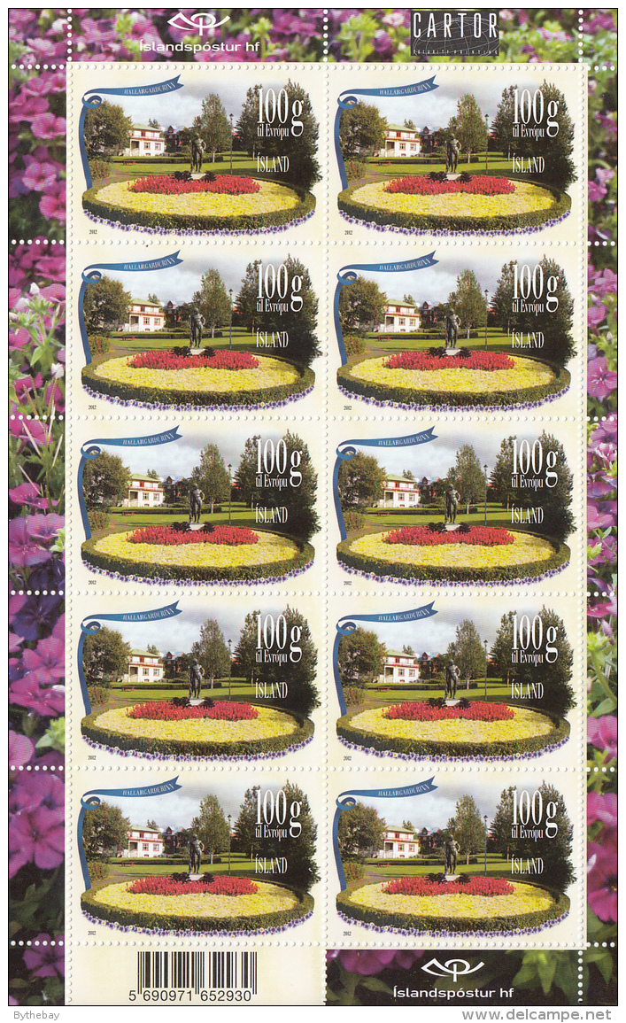 Iceland 2012 MNH Minisheet Of 10 Hallargardurinn - Garden Parks IV - Hojas Y Bloques