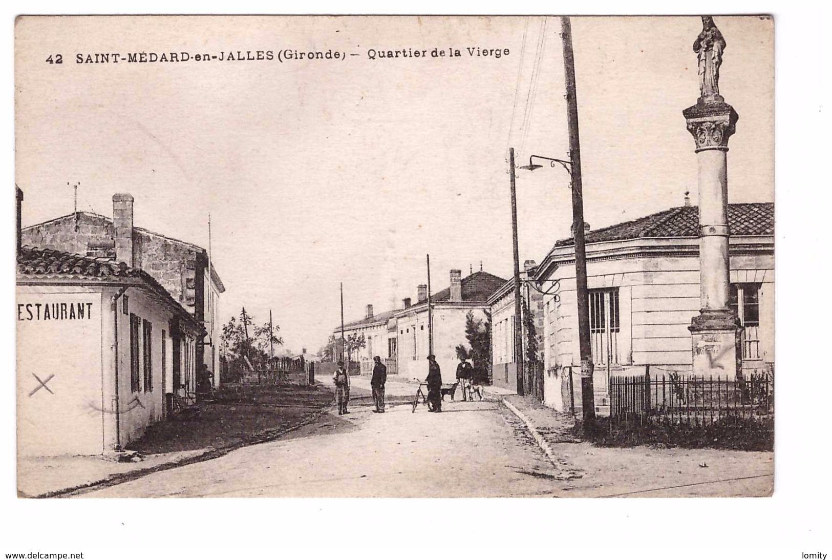 33 St Saint Medard En Jalles Quartier De La Vierge Cpa Animée Correspondance 1917 - Other & Unclassified