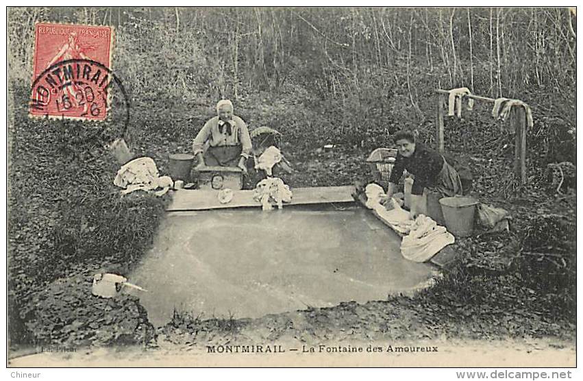 MONTMIRAIL LA FONTAINE DES AMOUREUX LAVEUSES AU LAVOIR - Montmirail