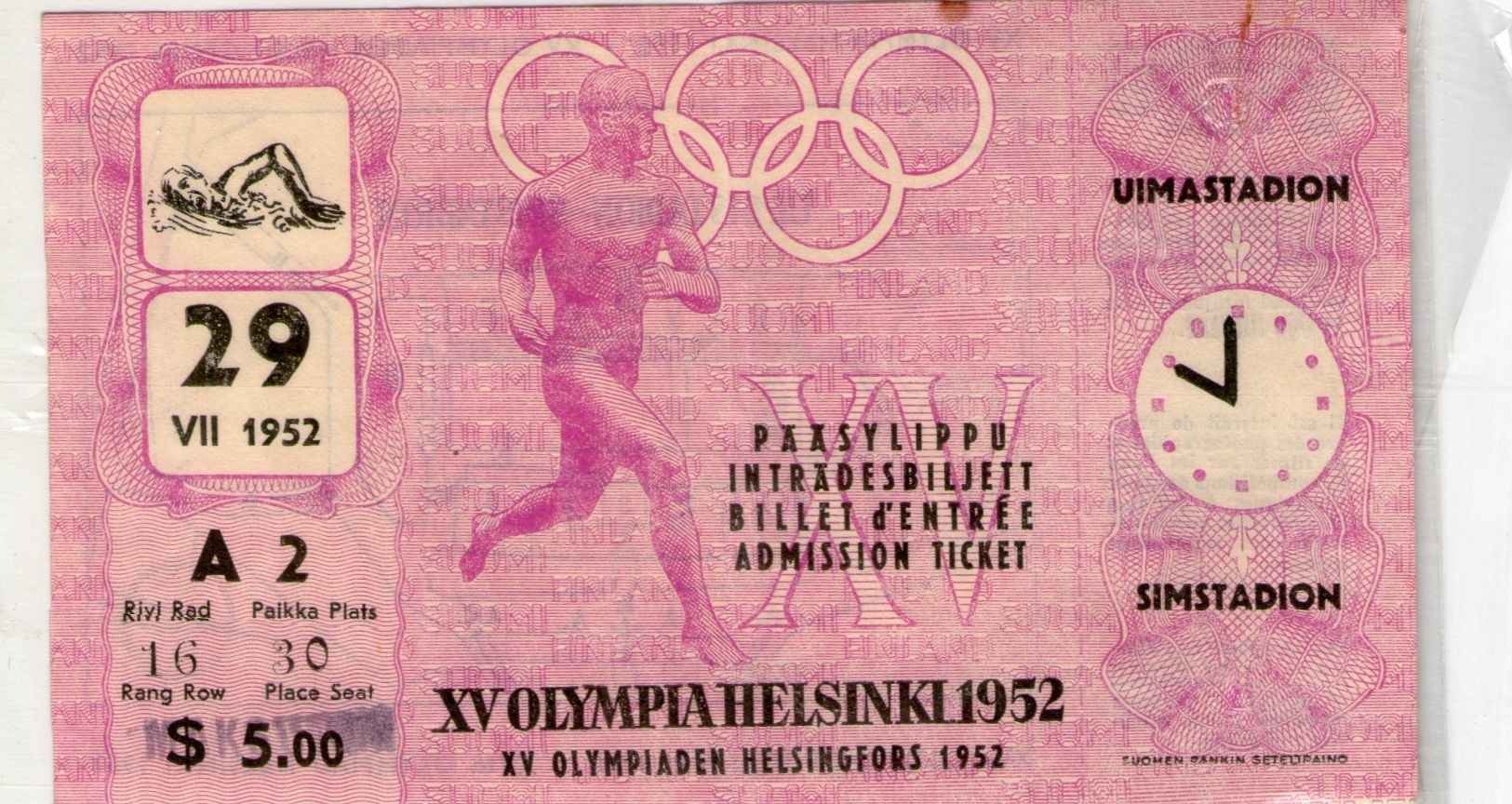 Helsinki 1952 Olympik Game For USA For Swimming - Trading Cards