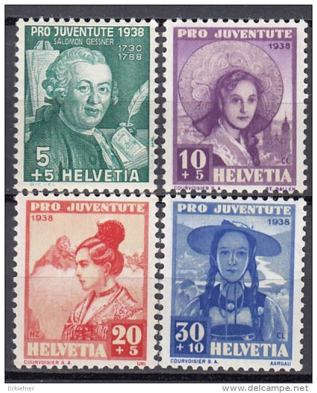 SCHWEIZ  331-334, Postfrisch **, Pro Juventute 1938 - Ungebraucht