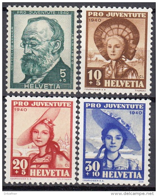 SCHWEIZ  373-376, Postfrisch **, Pro Juventute 1940 - Ungebraucht