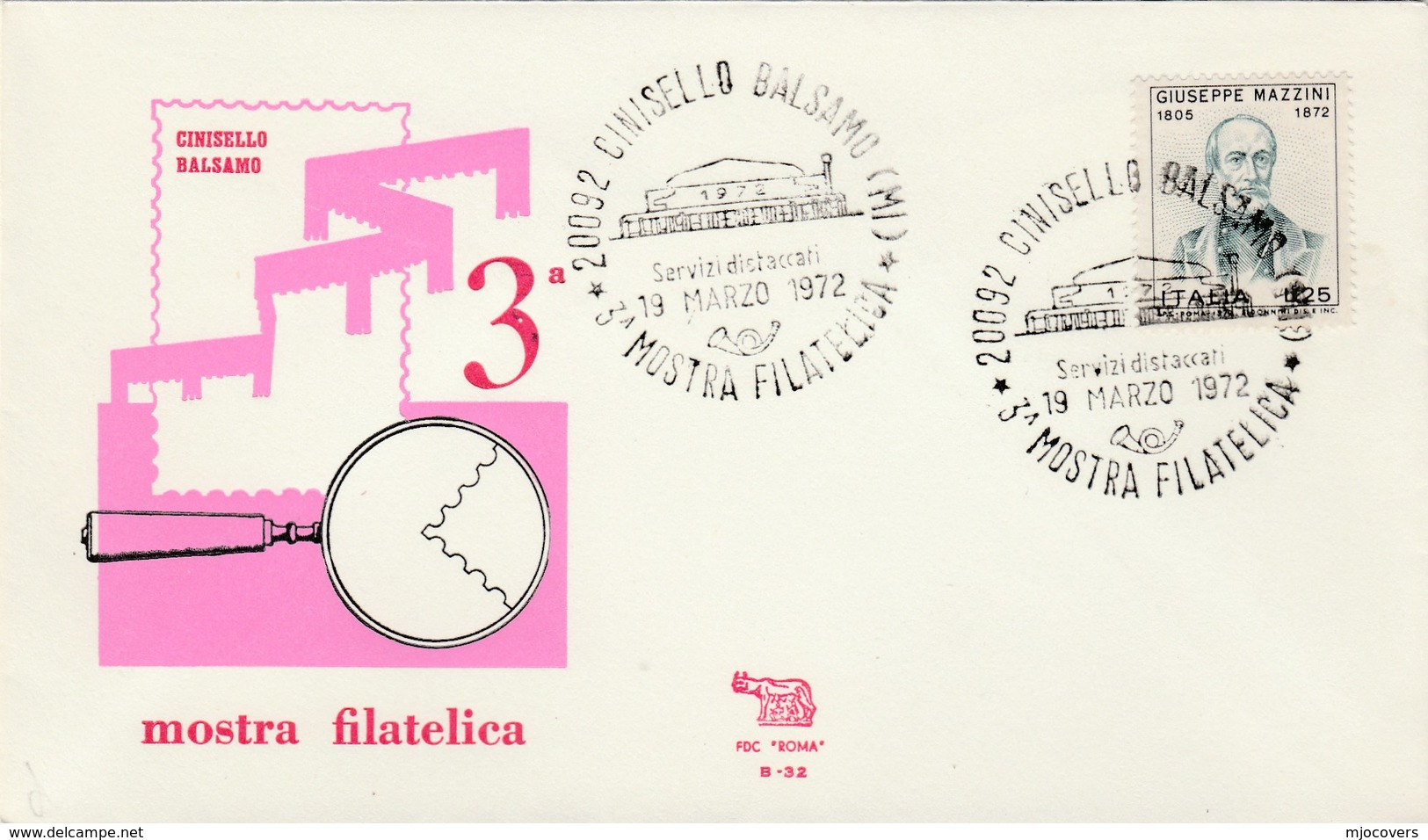 1972 CINISELLO BALSAMO Italy PHILATELIC EXHIBITION COVER Illus MAGNIFYING GLASS Event  Stamps - 1971-80: Marcophilia