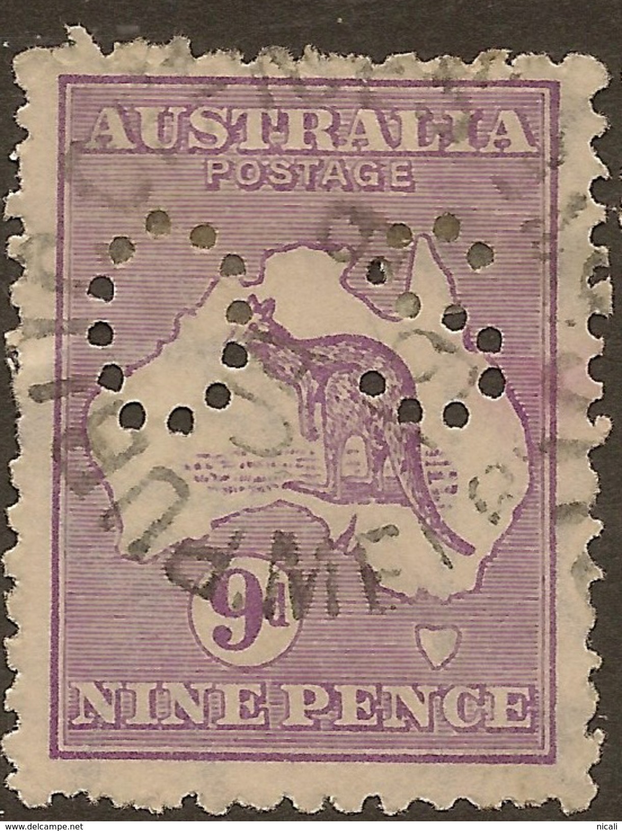 AUSTRALIA 1915 9d Small OS SG O47 U #AEH16 - Oficiales