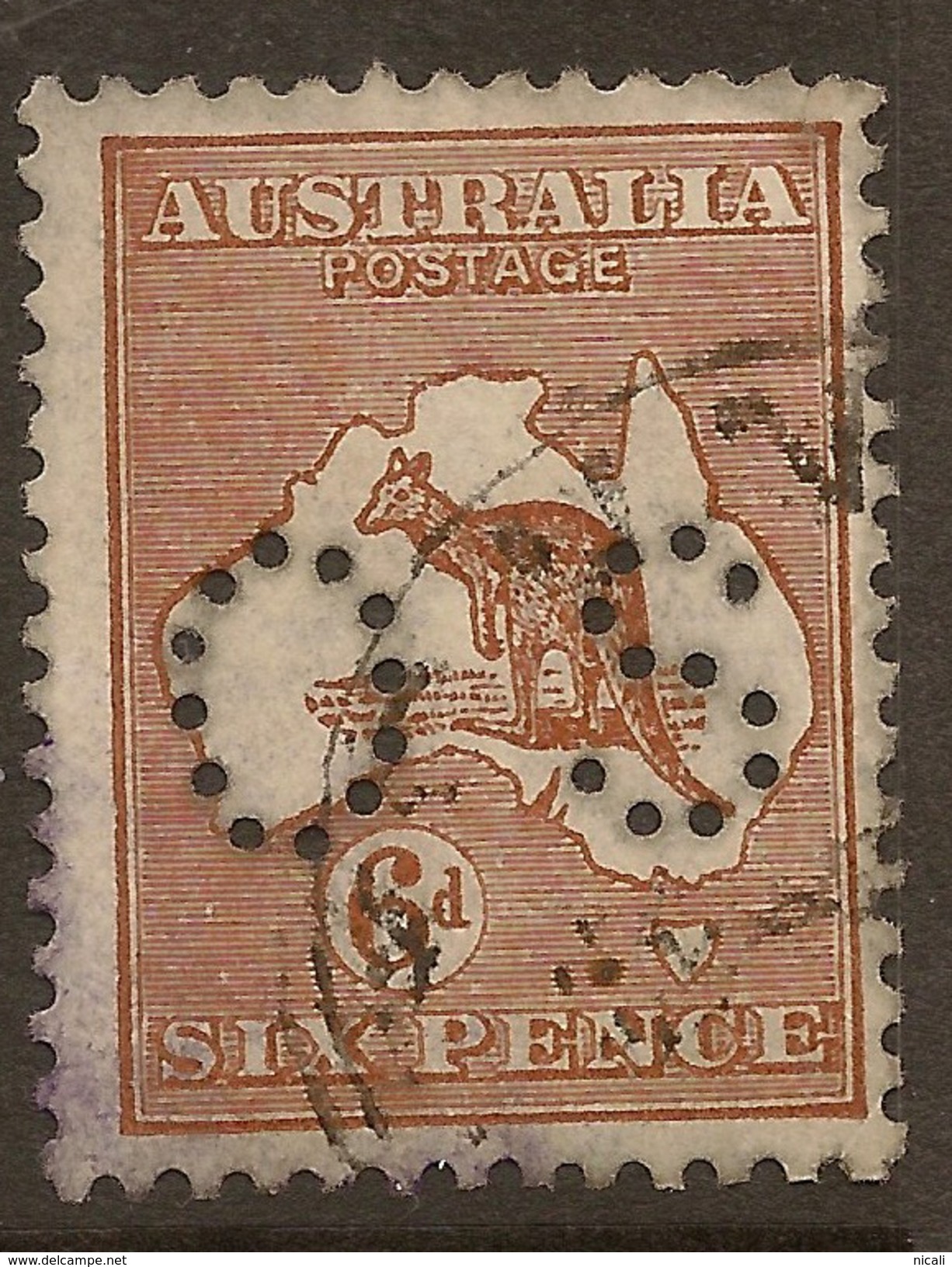 AUSTRALIA 1929 6d Small OS SG O47 U #AEH18 - Service