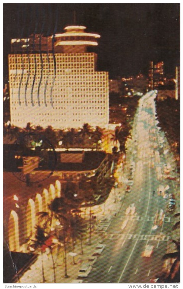 Hawaii Waikiki Kalakaua Avenue With Business Plaza Top Of Waikiki Restaurant 1969 - Oahu