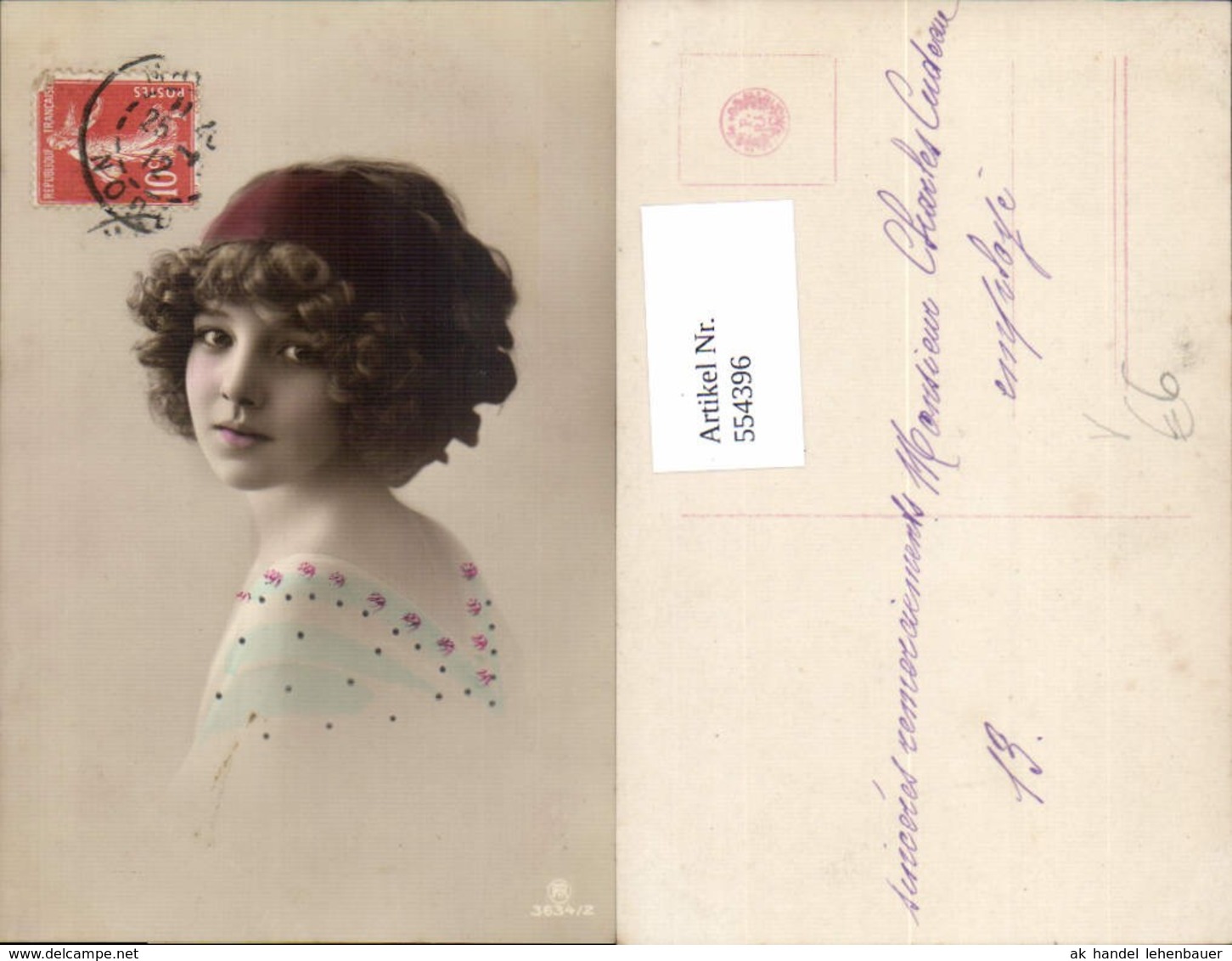 554396,tolle Foto-AK Frau Mode Portrait Haarschlaufe Haarschmuck Pub RPH 3634-2 - Mode