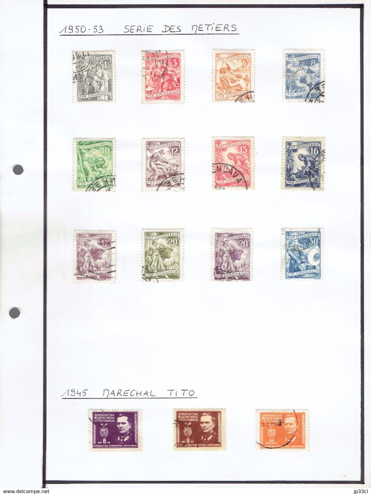 Small Collection Of 108 Stamps (o) From Yougoslavia (from 1919 To 1966) 7 Scans + More Than 60 Doubles Or Unclassified - Collections, Lots & Séries