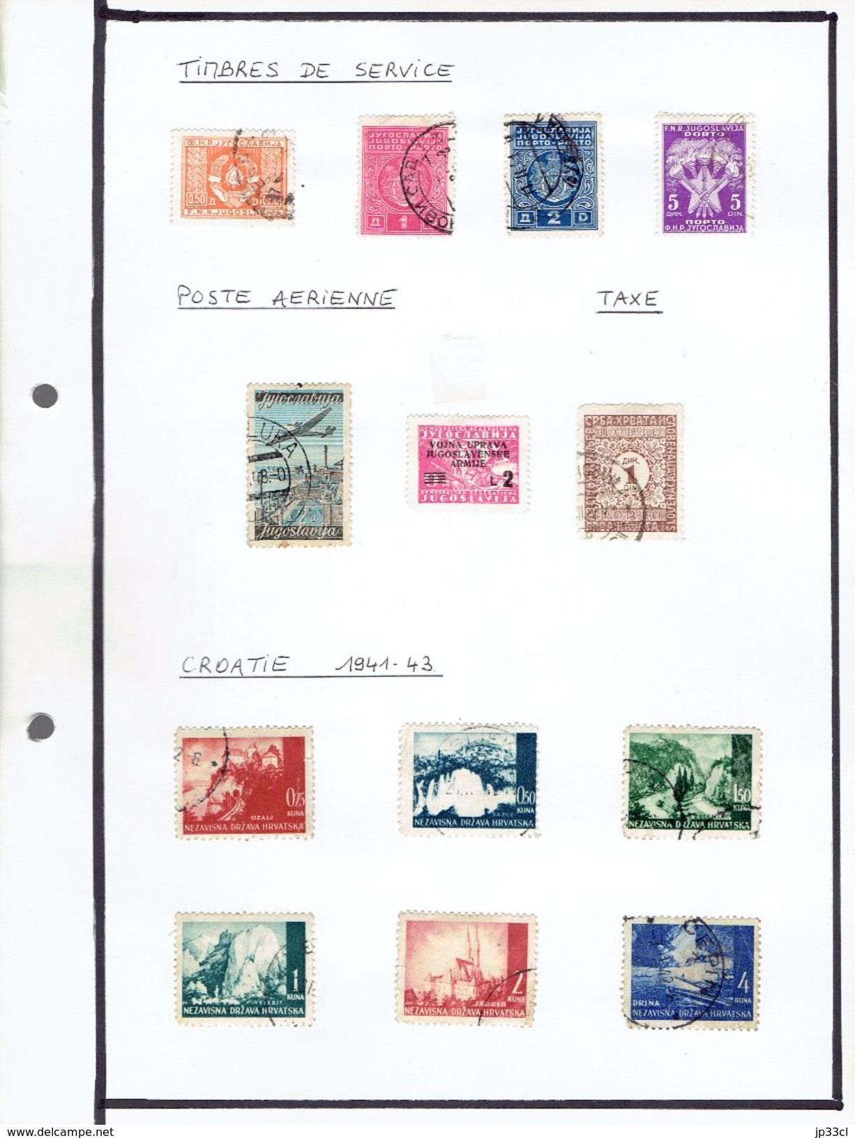 Small collection of 108 stamps (o) from Yougoslavia (from 1919 to 1966) 7 scans + more than 60 doubles or unclassified