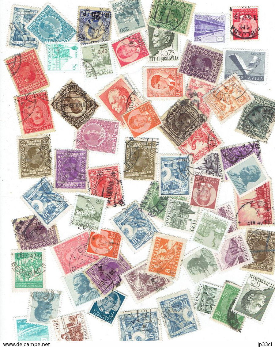 Small collection of 108 stamps (o) from Yougoslavia (from 1919 to 1966) 7 scans + more than 60 doubles or unclassified