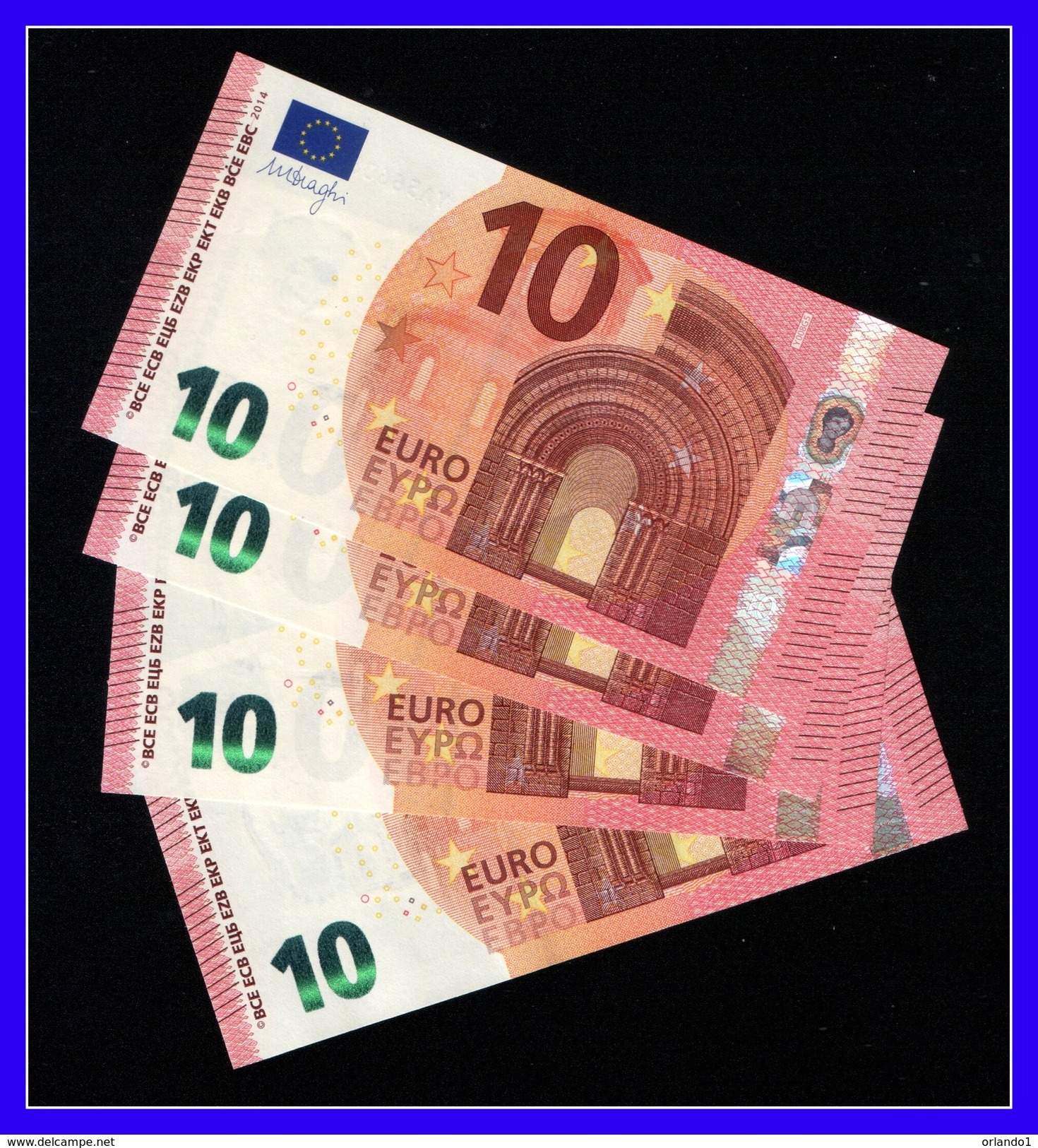 "YA" GREECE Firma DRAGHI  Y008 G5 CONCUSETIVE  NUMBERS   UNC!!!! - 10 Euro