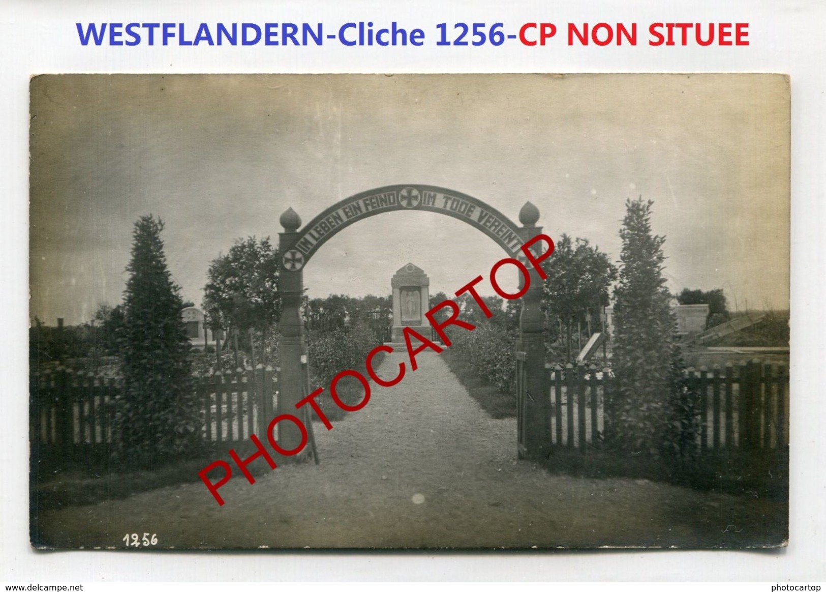 WESTFLANDERN-NON SITUEE-Cliche 1256-Cimetiere-Monument-CARTE PHOTO Allemande-Guerre 14-18-1 WK-BELGIEN- - Autres & Non Classés