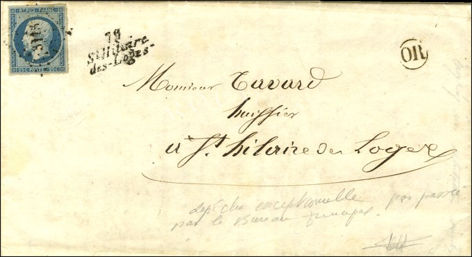 PC 3113 / N° 10 Cursive 79 / St Hilaire / Des Loges Sur Lettre Avec Texte Daté '' Aux Usines De Faymareau '' Adressée En - 1852 Louis-Napoléon