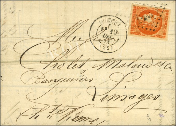 GC 1733 / N° 48 Orange Vif, Belles Marges Càd T 17 GUERET (22). 1872. - TB / SUP. - 1870 Emisión De Bordeaux
