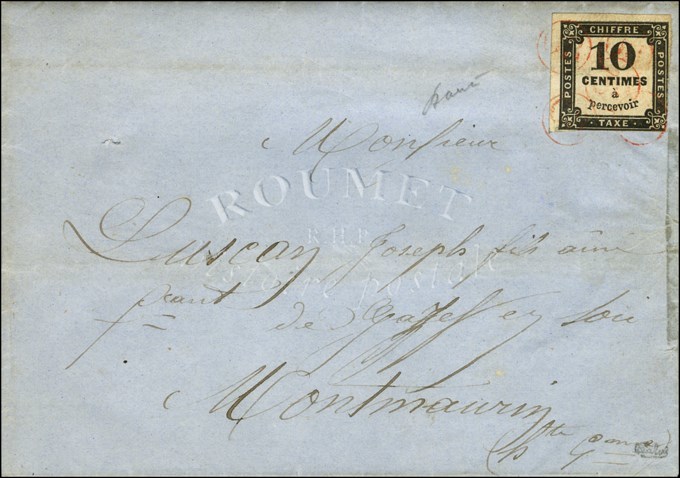 OR Rouge (5 Frappes Réglementaires) / Taxe N° 2 Sur Lettre Locale Avec Texte Daté De Blajan Près Boulogne (Haute Garonne - 1859-1959 Covers & Documents