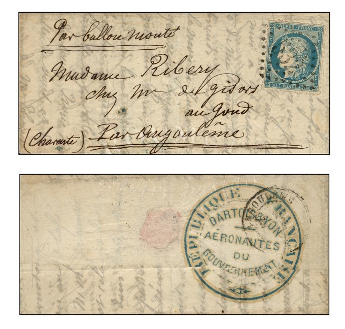 Lettre Avec Texte Daté De Paris Le 22 Décembre 1870 Pour Angoulème (Charente), GC 532 (Bordeaux) / N° 37. Au Verso, Cach - Guerre De 1870