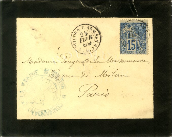 Càd CORR.D ARM / LIG N PAQ FR N° 8 / CG N° 51. 1889. - TB. - Schiffspost