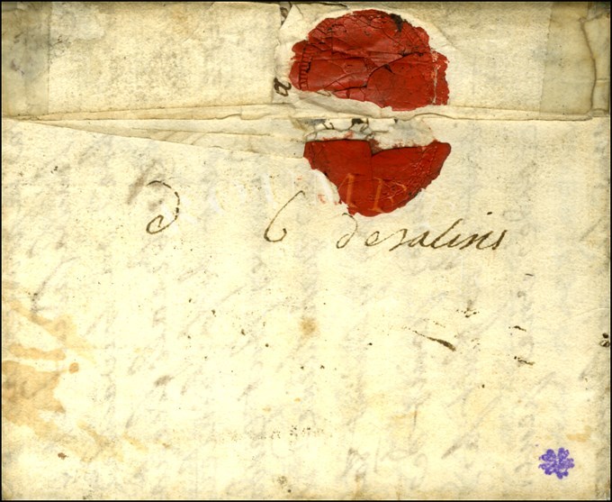 '' D B De Salins '' (L N° 15) Sur Lettre Avec Texte Daté De Rome, Au Recto ROME. 1760. - TB. - Other & Unclassified