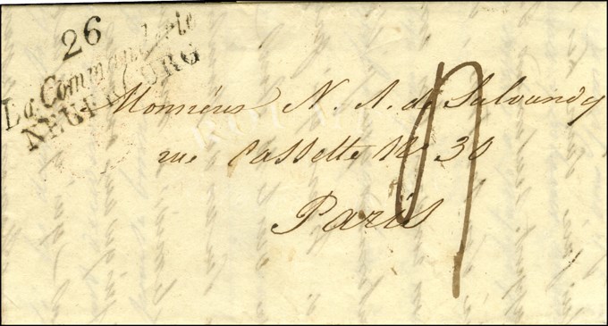Cursive 26 / La Commanderie / NEUFBOURG. 1829. - TB / SUP. - RR. - 1801-1848: Précurseurs XIX
