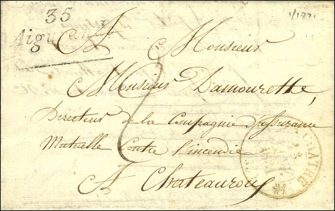 Cursive 35 / Aigurande. 1831. - TB. - 1801-1848: Précurseurs XIX