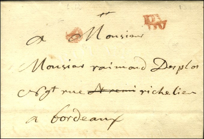 Lettre Avec Texte Daté '' Port Louis Grande Terre île Guadeloupe Le 16 Juillet 1774 '' Pour Bordeaux, Entrée Par La Peti - Poste Maritime