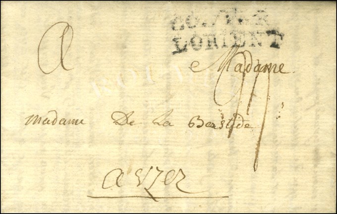 Lettre Avec Texte Daté '' à Bord D'un Navire Dans La Rade Du Fort Royal Ce 26 Janvier 1779 '' Pour Uzès, Au Recto MP D'e - Poste Maritime