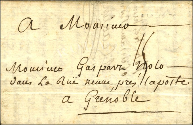 Lettre Avec Texte Daté à L'Artibonnitte Le 3 Octobre 1754 Pour Grenoble. Marque Postale D'entrée à Sec DE LA FLOTTE. Trè - Maritime Post