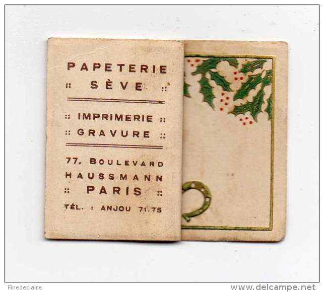 Petit Calendrier De Poche - Papeterie Sève, Paris - 1952 - Petit Format : 1941-60