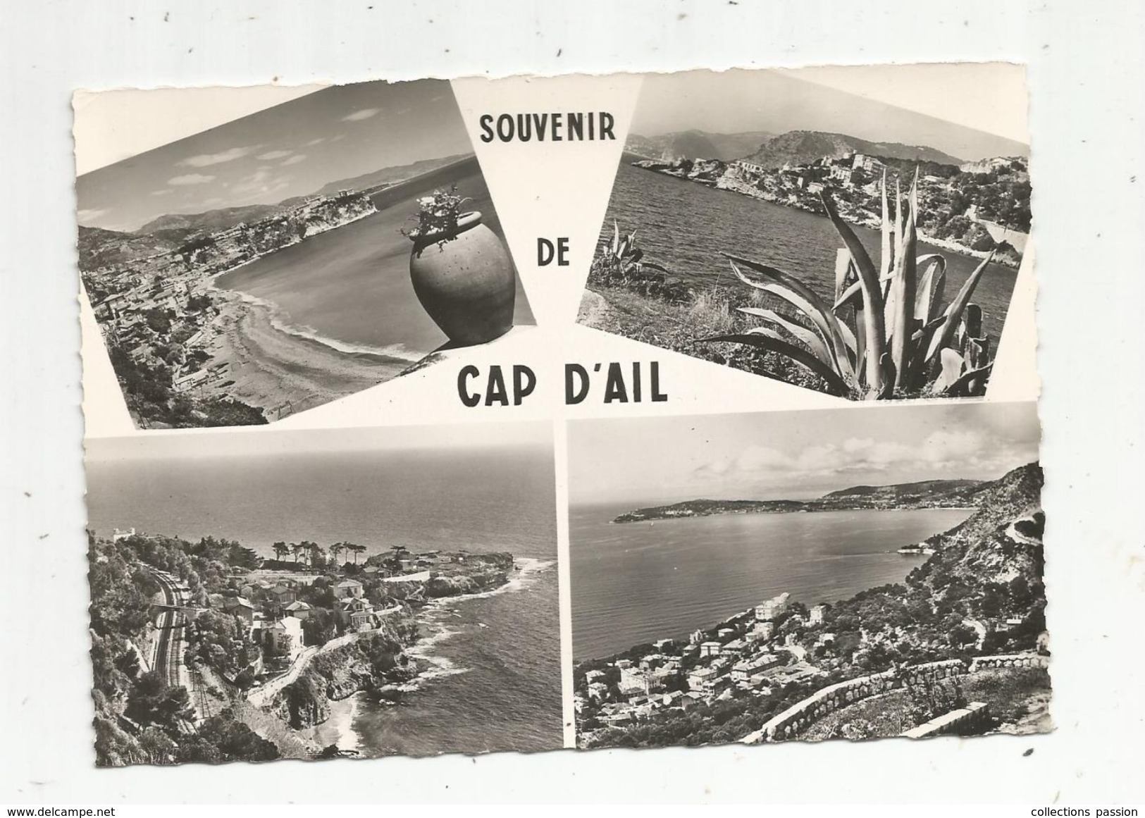 Cp, 06, Souvenir De CAP D'AIL , Multi Vues , écrite 1956 , Ed : S.E.P.T. - Cap-d'Ail