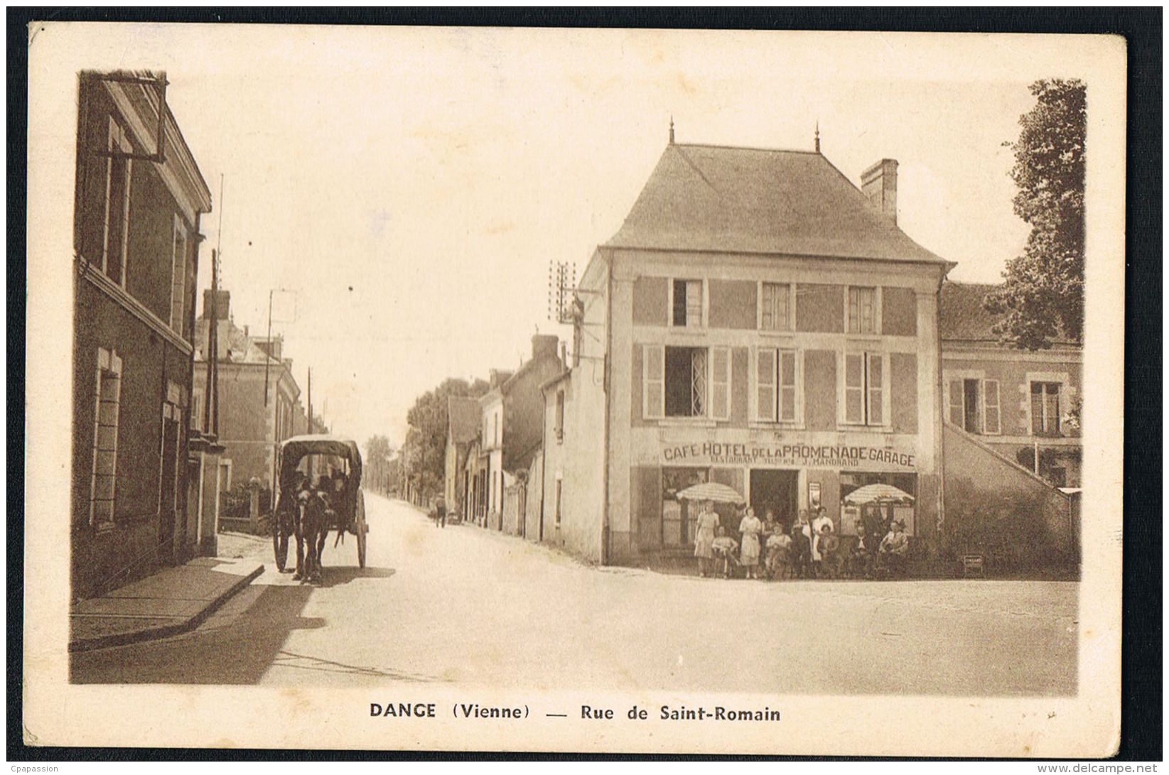 DANGE -Vienne -  Rue  Saint-Romain- Café Hotel De La Promenade-Famille -Recto Verso-Paypal Sans Frais - Dange Saint Romain