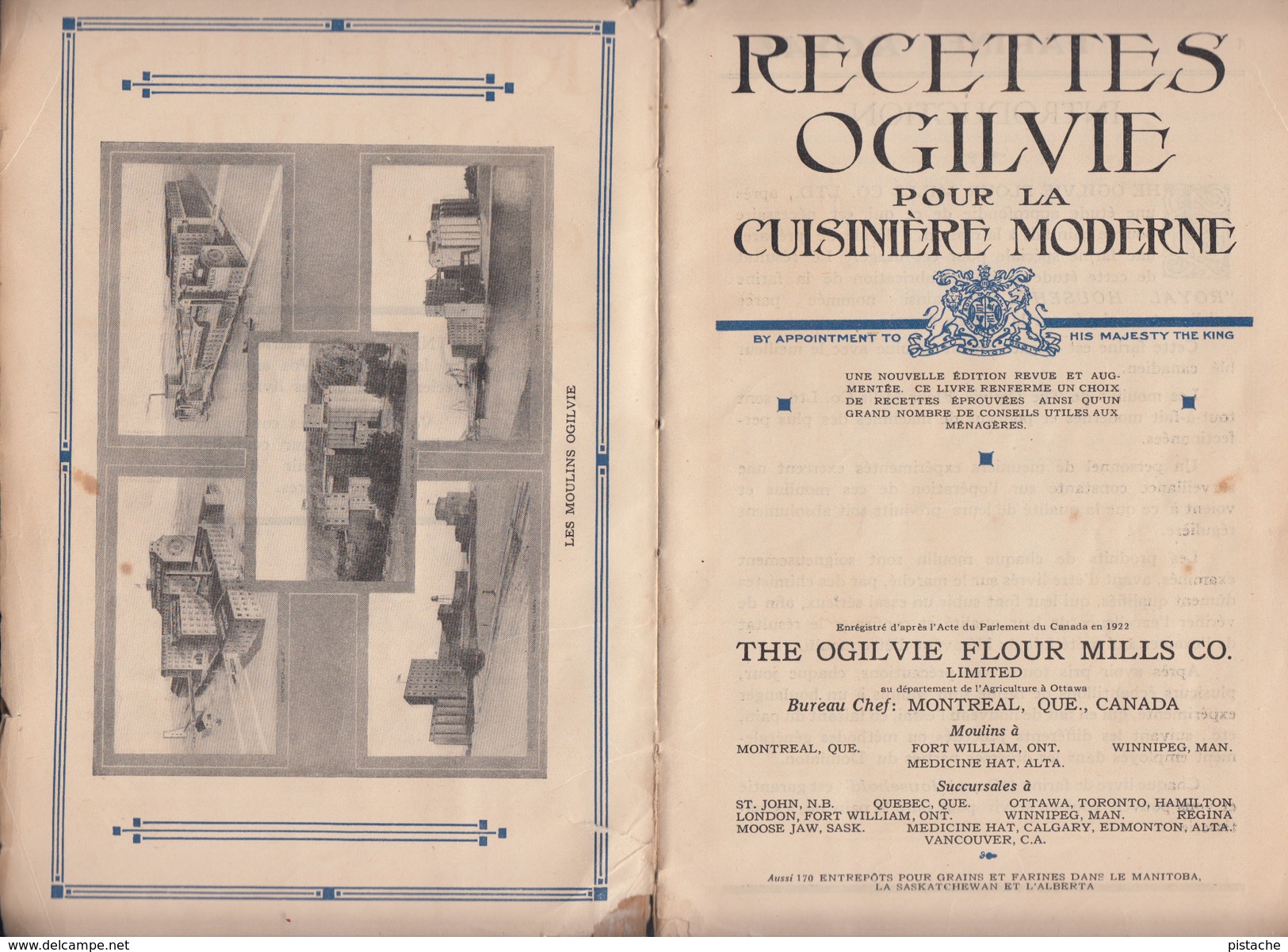 Vintage - Recettes Ogilvie Recipes Pour La Cuisinière Moderne - Pub. By Ogilvie Mills - See Scans & Description - Gastronomía