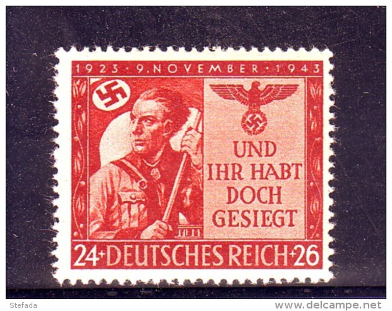 REICH DEUTSCHLAND GERMANY1943  FELDERNHALLE Mi.863 ANNIV:INSURREZIONE   MNH** - Neufs