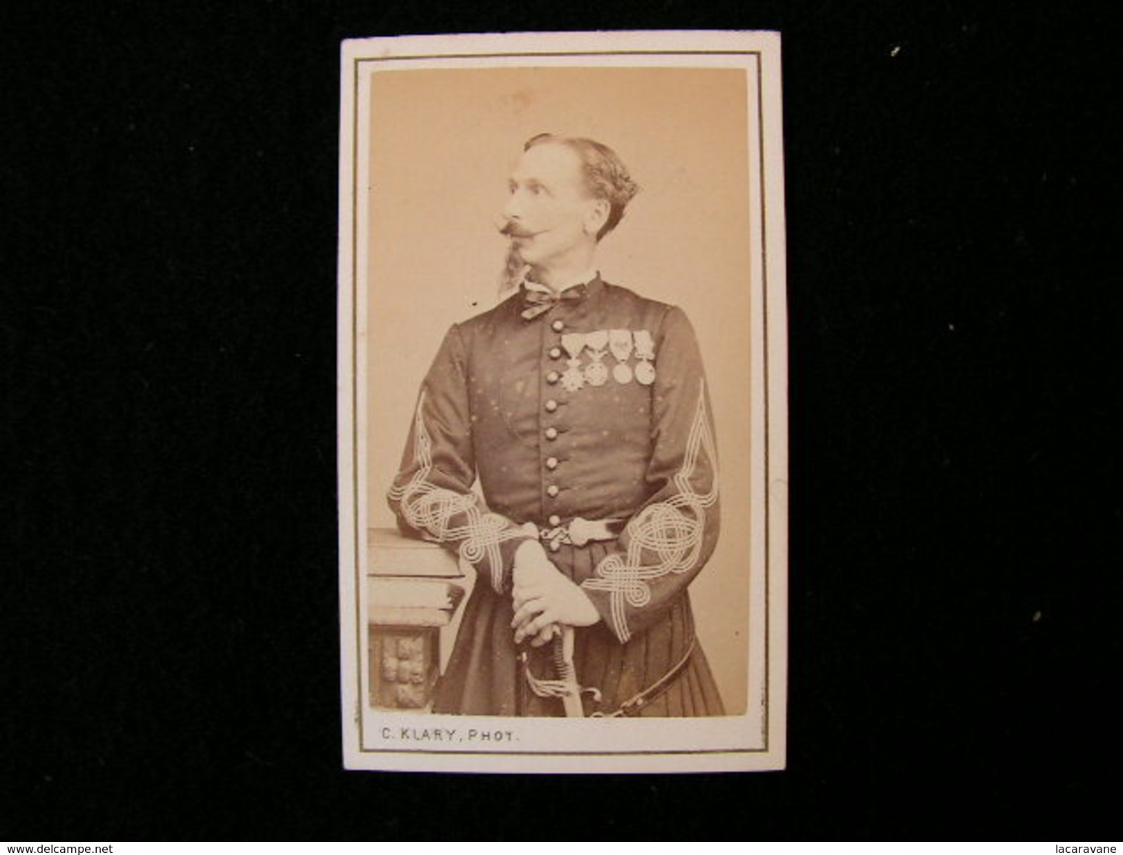 Cpa Ancienne Photo Cdv  Colonel Colasse Zouave Saphis Armée Napoleon Officier Militaire Klary Alger Eleve Nadar - Anciennes (Av. 1900)