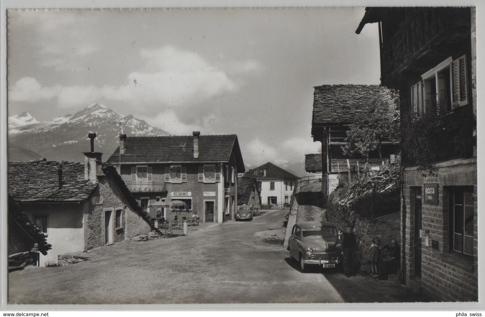 Piazza Di Sobrio - Posta, VW, Ristorante, Oldtimer - Photo: W. Borelli - Autres & Non Classés