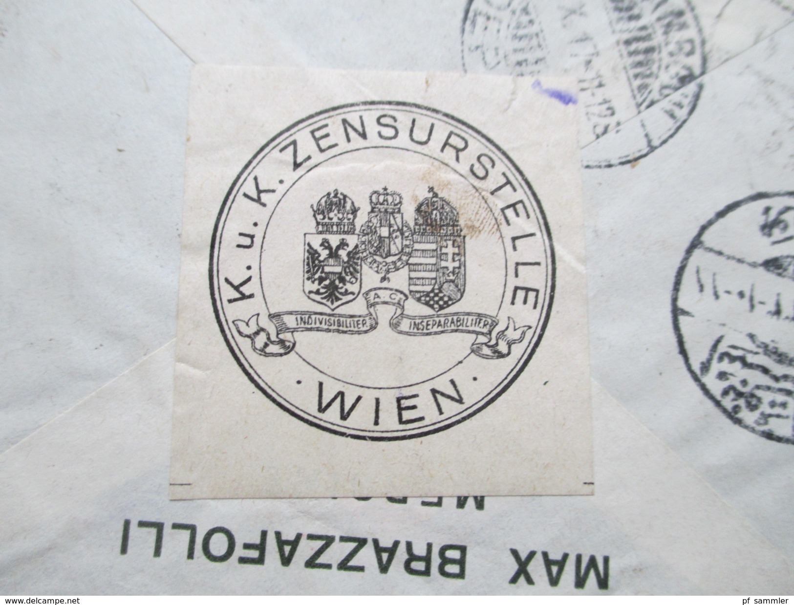 Türkei 1917?! R-Brief Mersine No 612 - Wien. schwarzer Kastenstempel. Recommande! Zensur. Viele Vermerke und Stempel!!