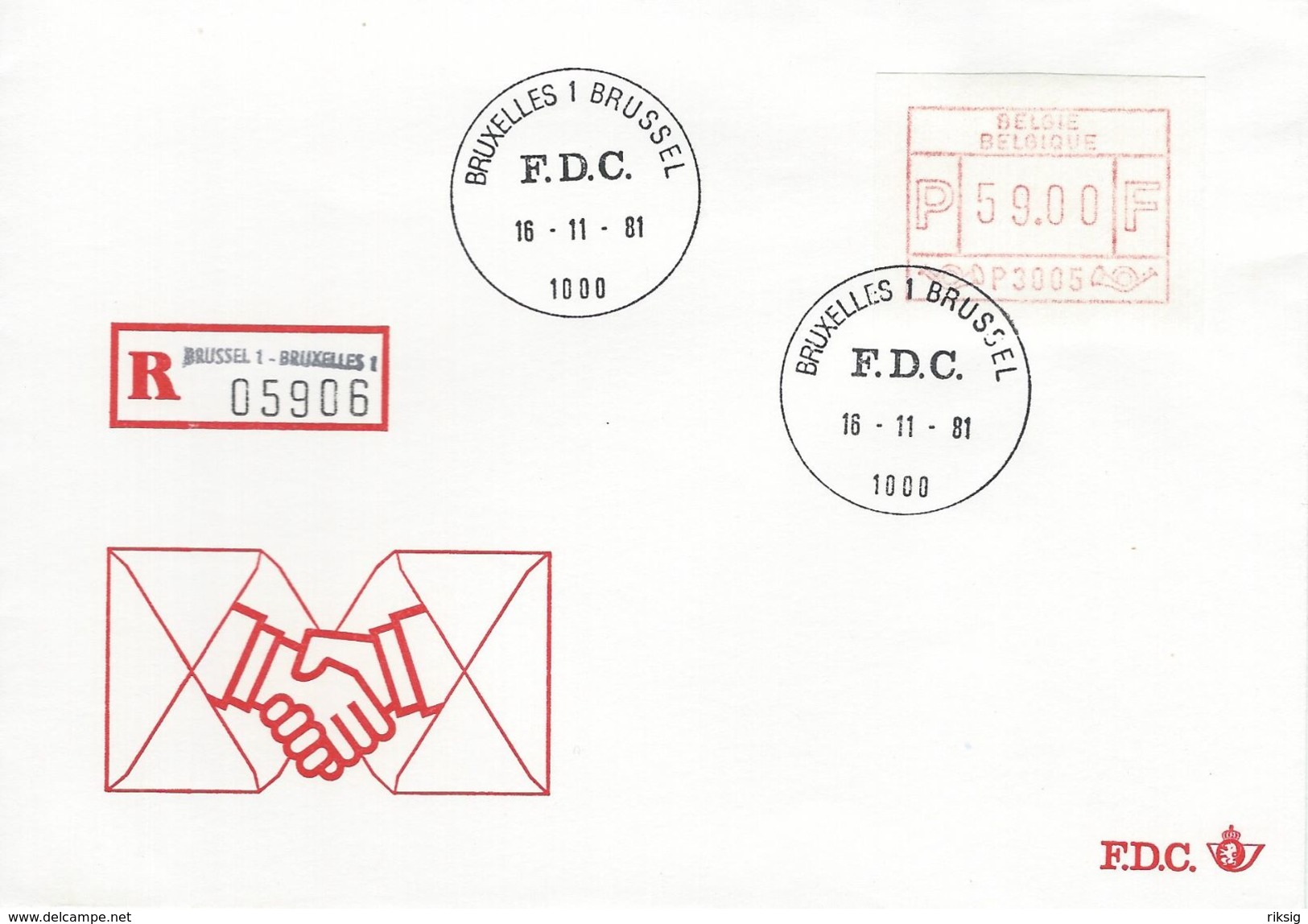 Belgium Fdc. 1981. Franking Label.  H-1181 - 1980-1999