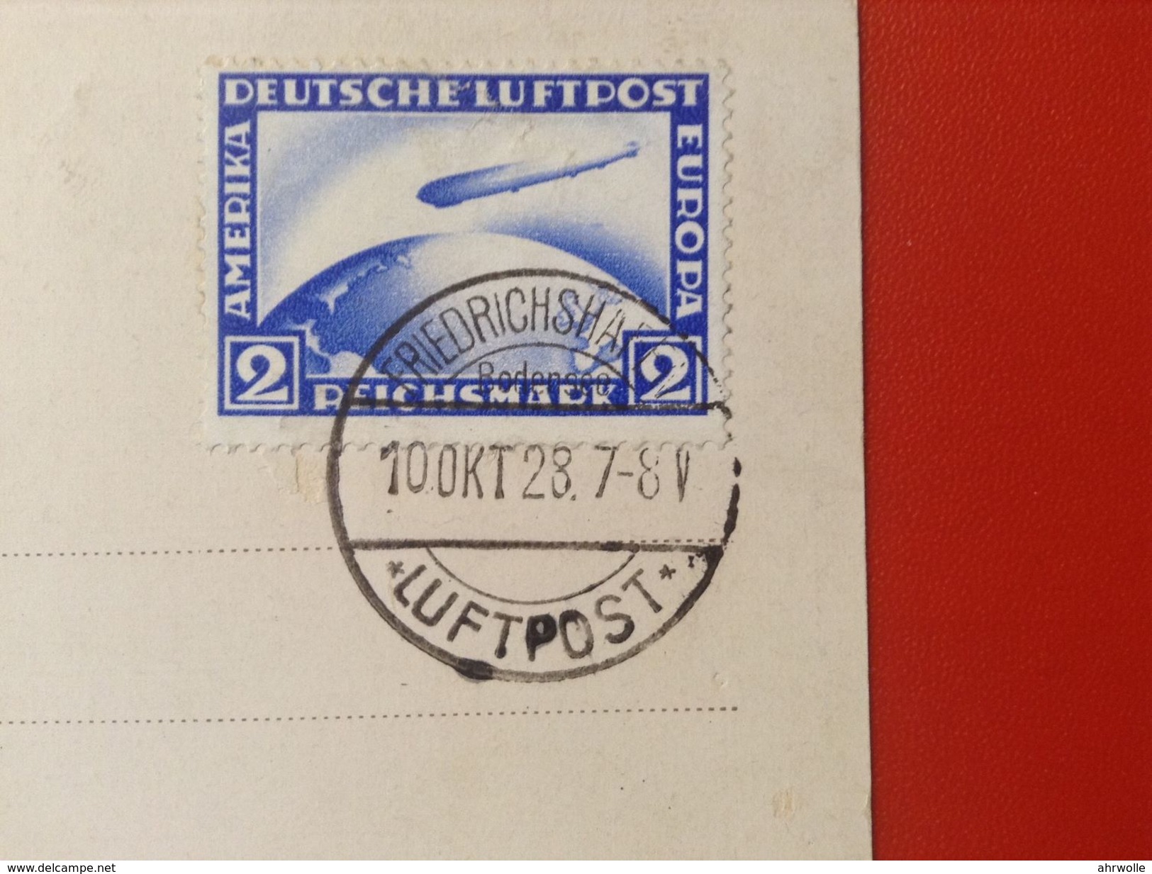 AK Friedrichshafen 2 Reichsmark Luftschiff Graf Zeppelin Luftpost 1928 Auf AK Bad Neuenahr Michel 423 - Altri & Non Classificati