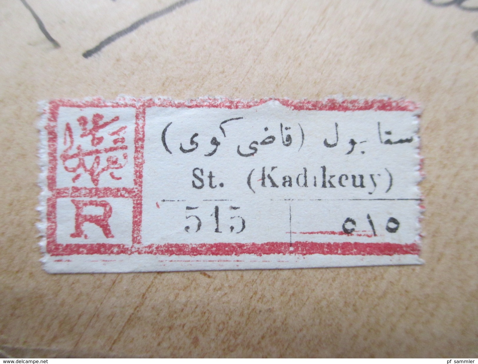 Türkei 1928 R-Brief R-Zettel St. Kadikeuy 515 / Kadikoy! Nr. 875 Smyrna Aufdruck MiF. RRR?!? Nach Wien! - Cartas & Documentos