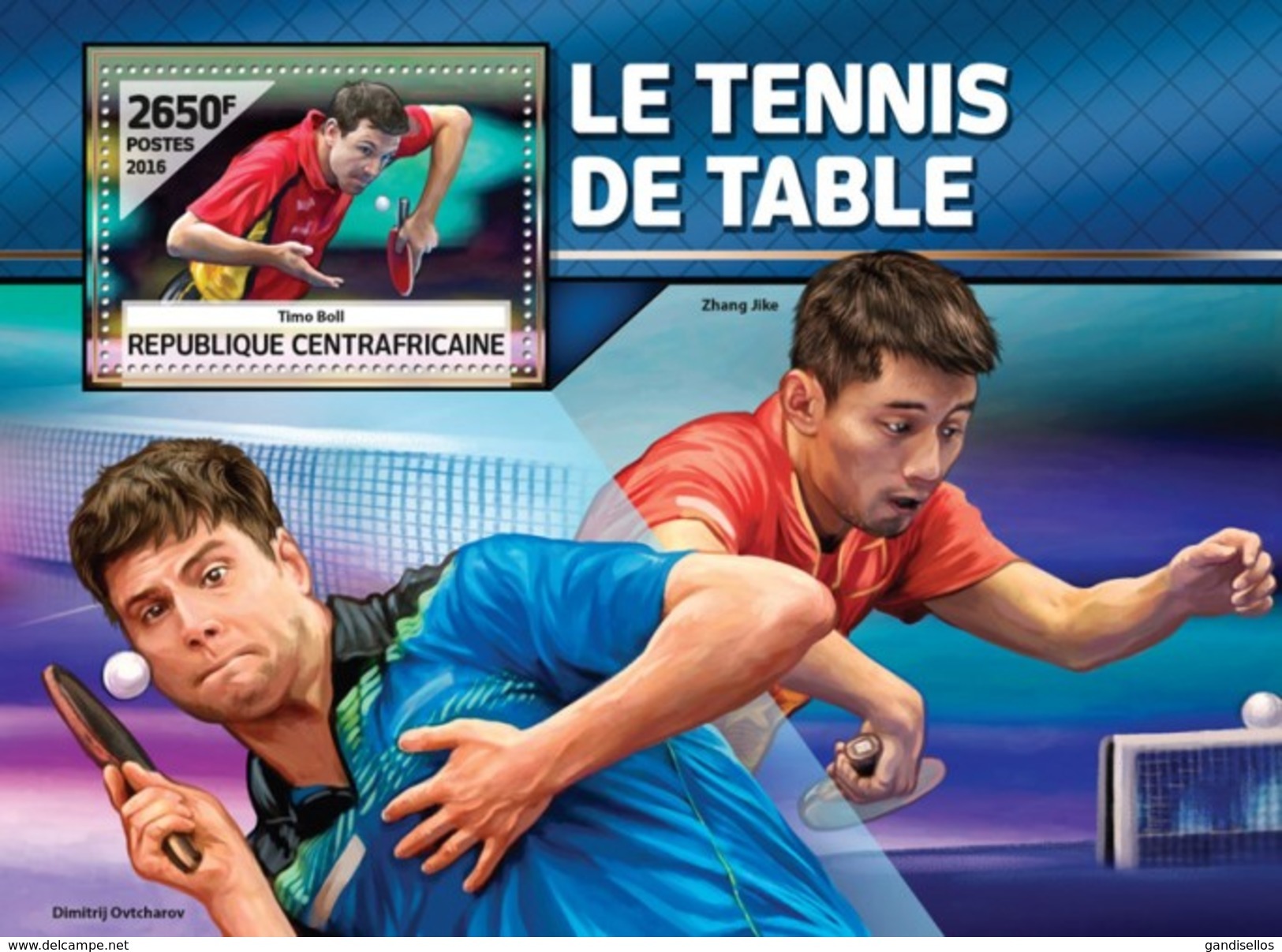 CENTRAFRICAINE 2016 SHEET TABLE TENNIS PLAYERS PING PONG SPORTS Ca16504b - Centrafricaine (République)