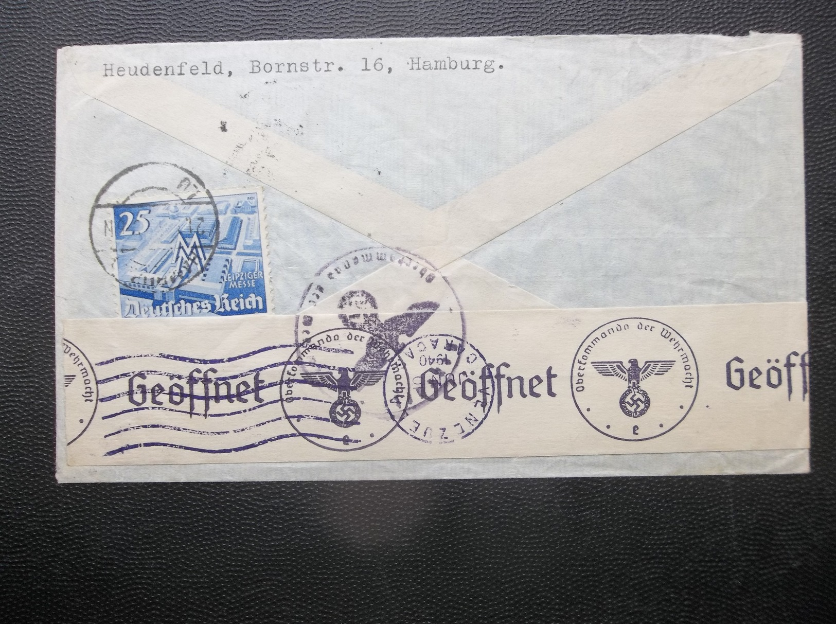 Deutsches Reich: 1940 Censored Air Cover To Caracas, Venezuela (#CV10) - Covers & Documents