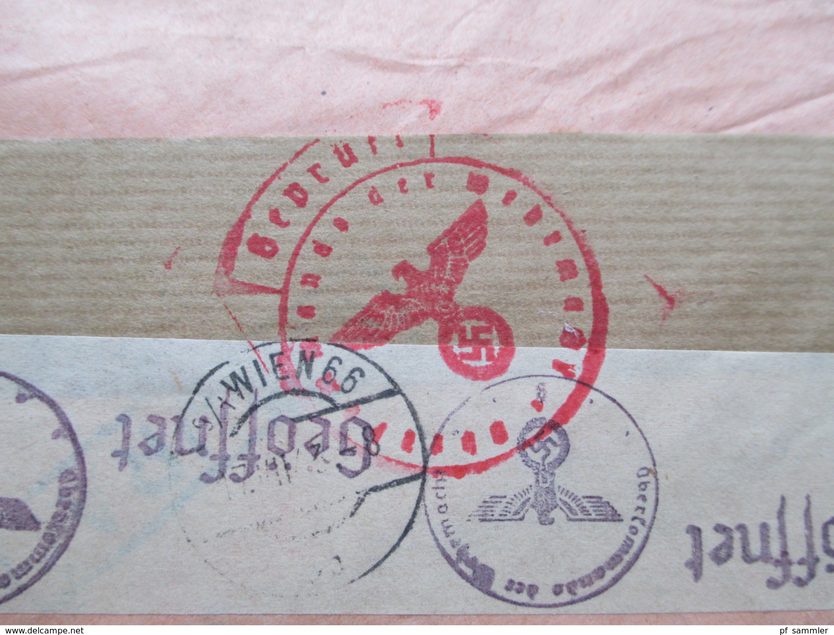 Rumänien 1943 Zensurbeleg/R-Brief Sibu-Wien. Viele Vermerke / Mehrfachzensur der Wehrmacht! Institutul da Studil Clasico