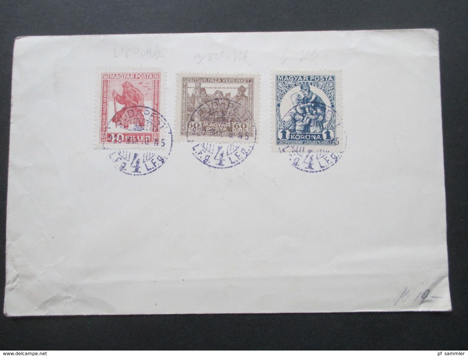 Ungarn 1920 Königreich (nominell) Noch Nicht Heimgekehrte Kriegsgefangen! Nr. 312-314 FDC / Ersttagstempel - Briefe U. Dokumente